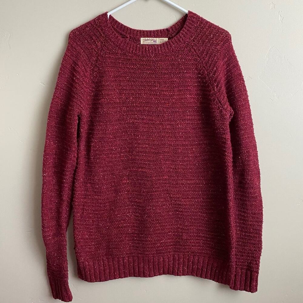 Faded Glory Women's Burgundy Chunky Pullover Fall Sweater Sz Small Comfy Cozy